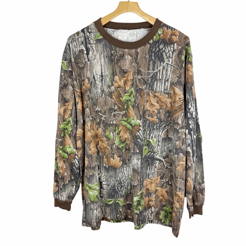 Vintage Trebark By Lynch Long Sleeve Camo Shirt Superflauge Brown Size 2XL